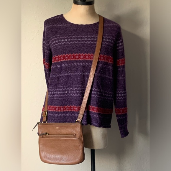Fossil Tan Leather Crossbody Bag - Picture 1 of 16